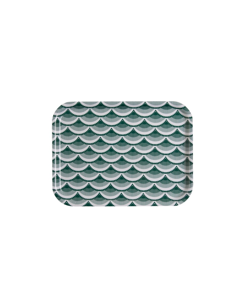 Bricka rektangulär s, green waves från NK Collection