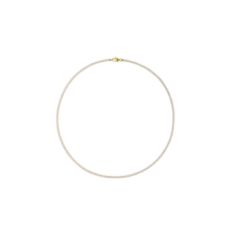 Shiny tennis necklace gold 1