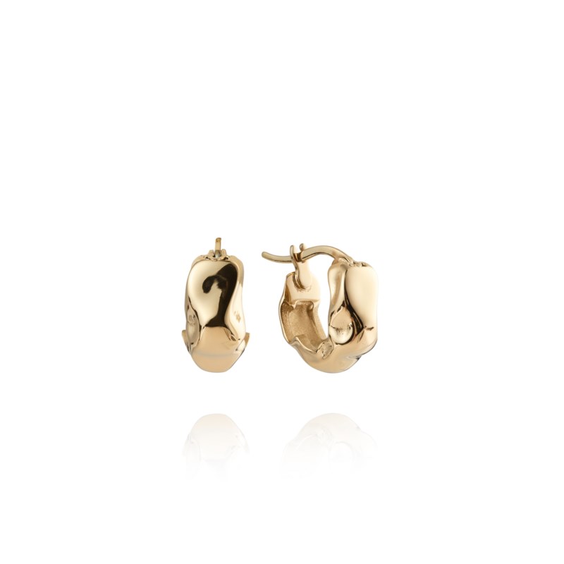 Wavy bolded hoops mini gold 1