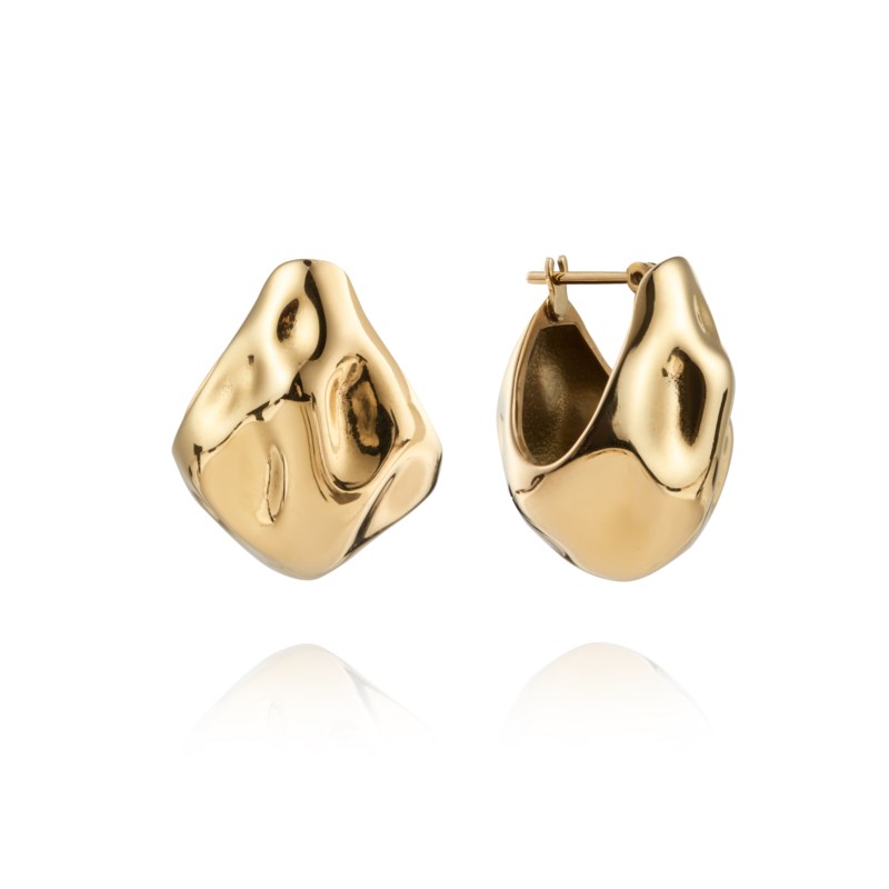 Wavy bolded drop earring gold 1