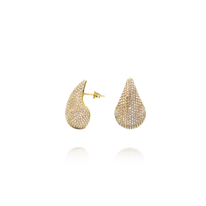 Pavé daring earring small gold 1