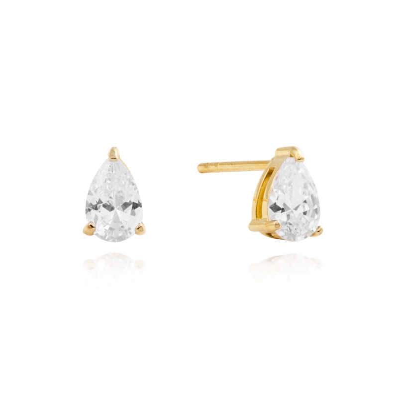 Belle medium white studs gold 1