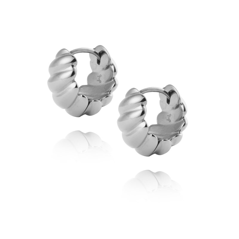 Mockberg Seléne steel medium hoops örhängen dam – bild 3