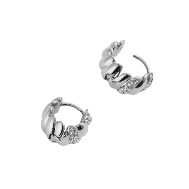 Mockberg Noela steel medium hoops örhängen dam – bild 3