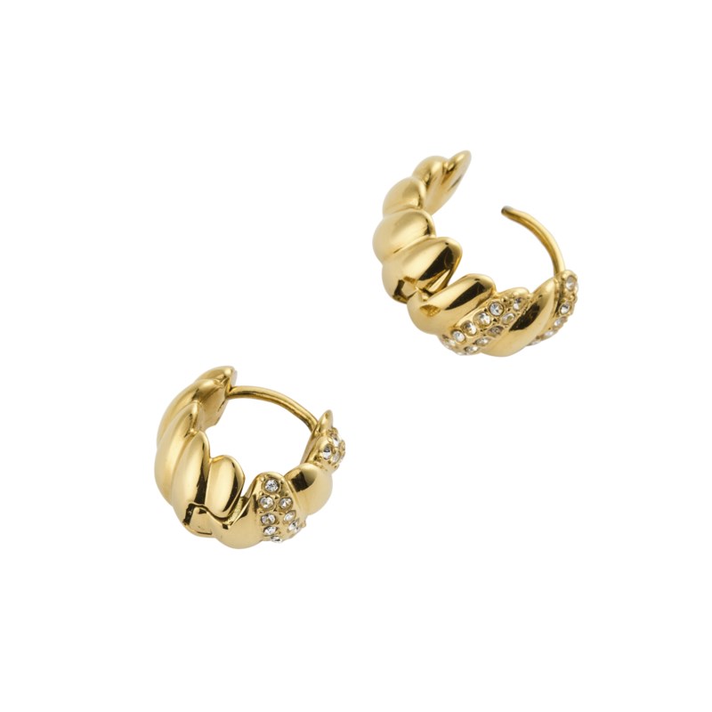 Mockberg Noela gold medium hoops örhängen dam – bild 3