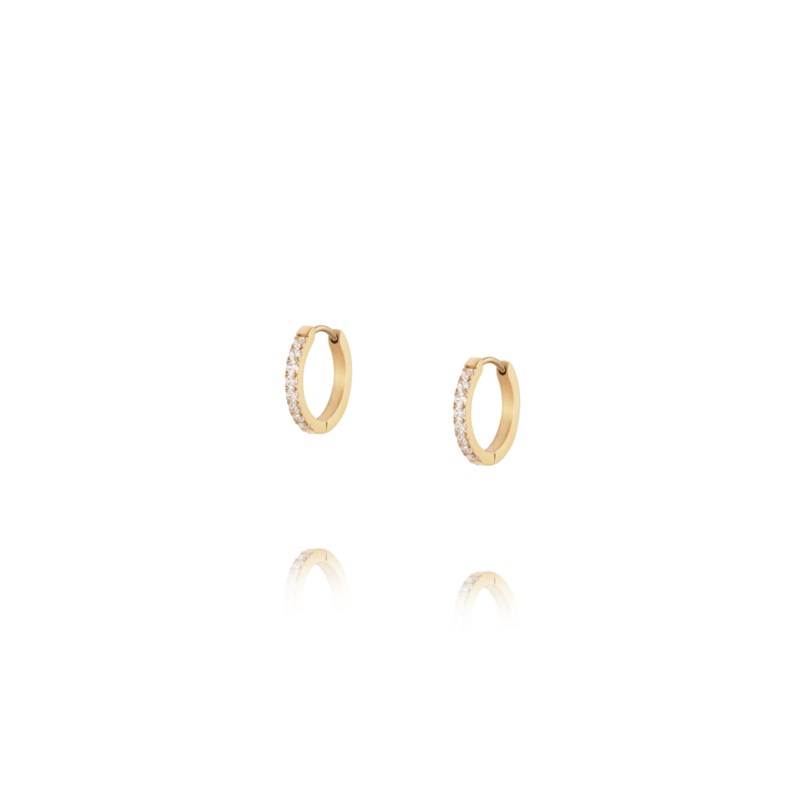 Shiny gold hoops medium gold 1