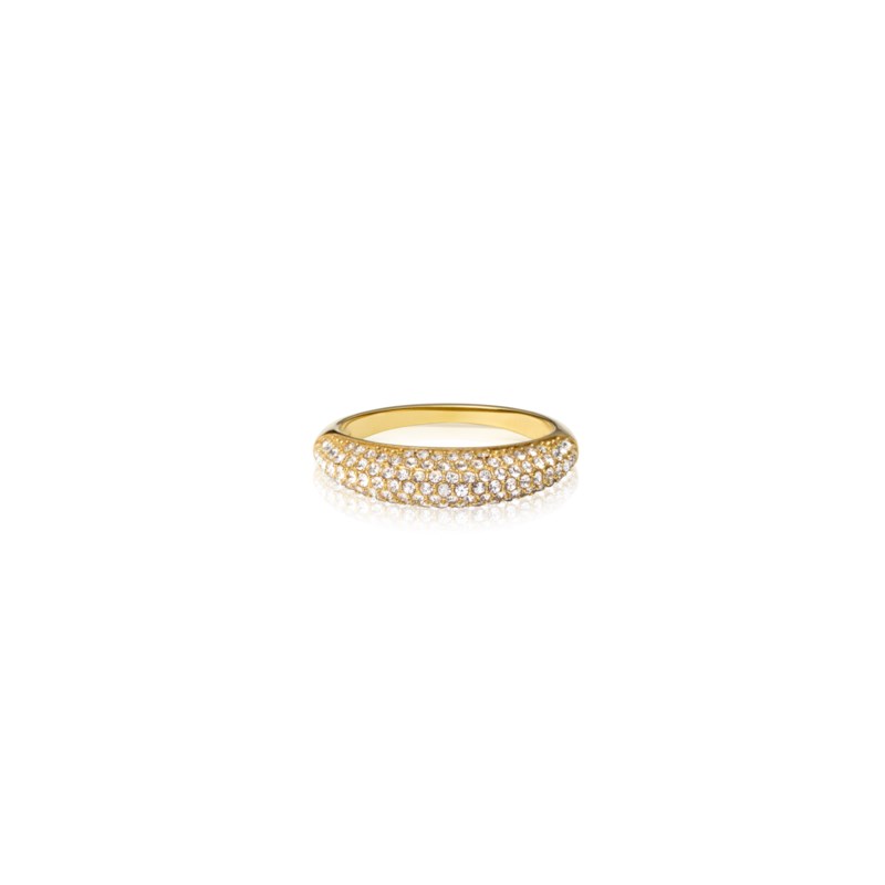 Pavé precious ring gold