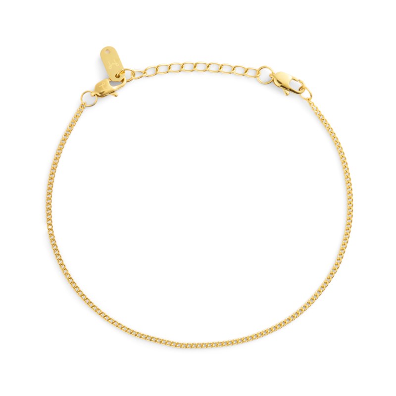 Thin curb chain bracelet
