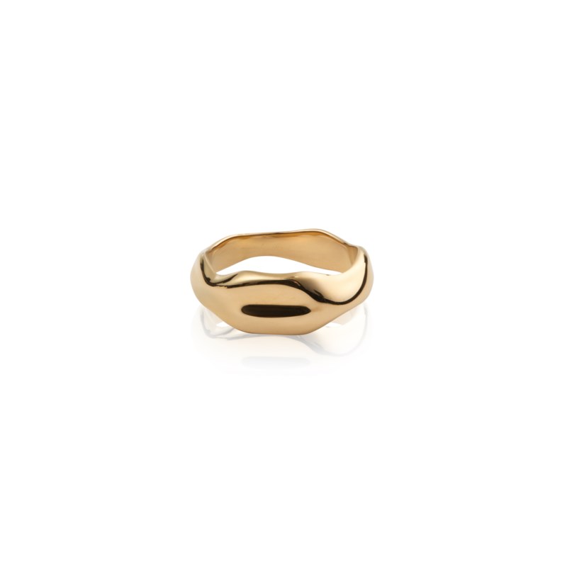 Wavy bolded ring gold 1