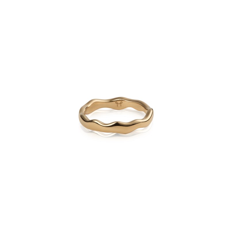 Wavy petite ring gold 1