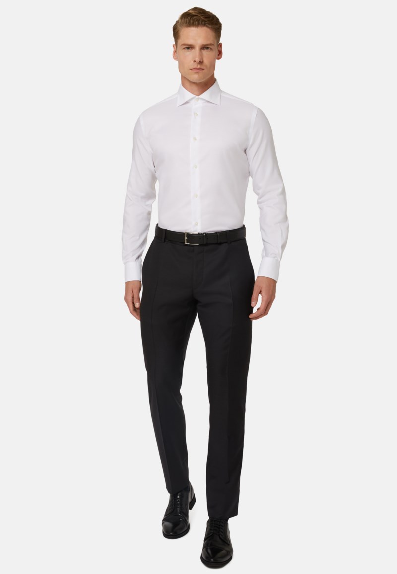 Boggi Milano Regular fit white cotton dobby shirt skjortor & blusar herr – bild 2