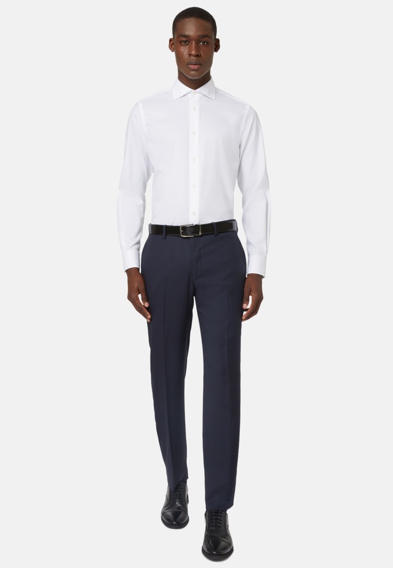 Boggi Milano Slim fit white cotton twill shirt skjortor & blusar herr – bild 2