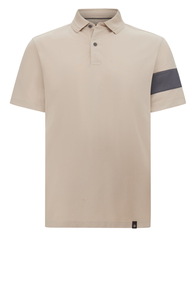 S.cafè high-performance piqué polo shirt sand 1