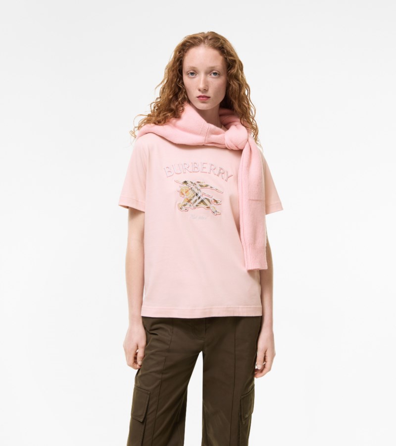 Burberry T-shirt knight check cotton dam – bild 2