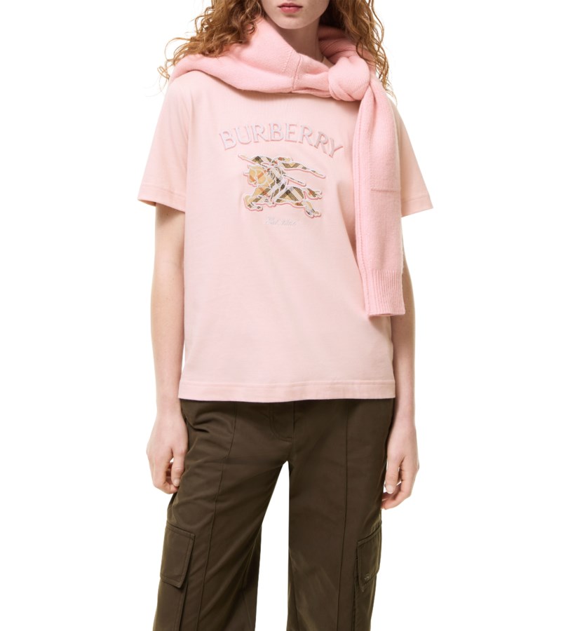 Burberry T-shirt knight check cotton dam – bild 3