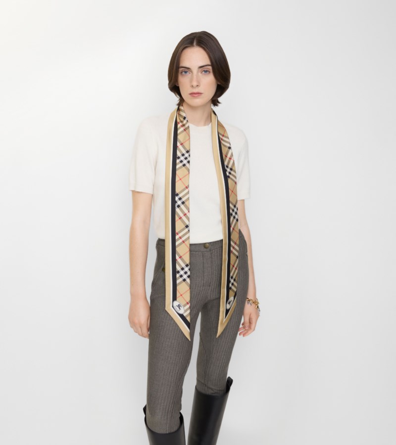 Burberry Skinny check silk scarf scarves dam – bild 3