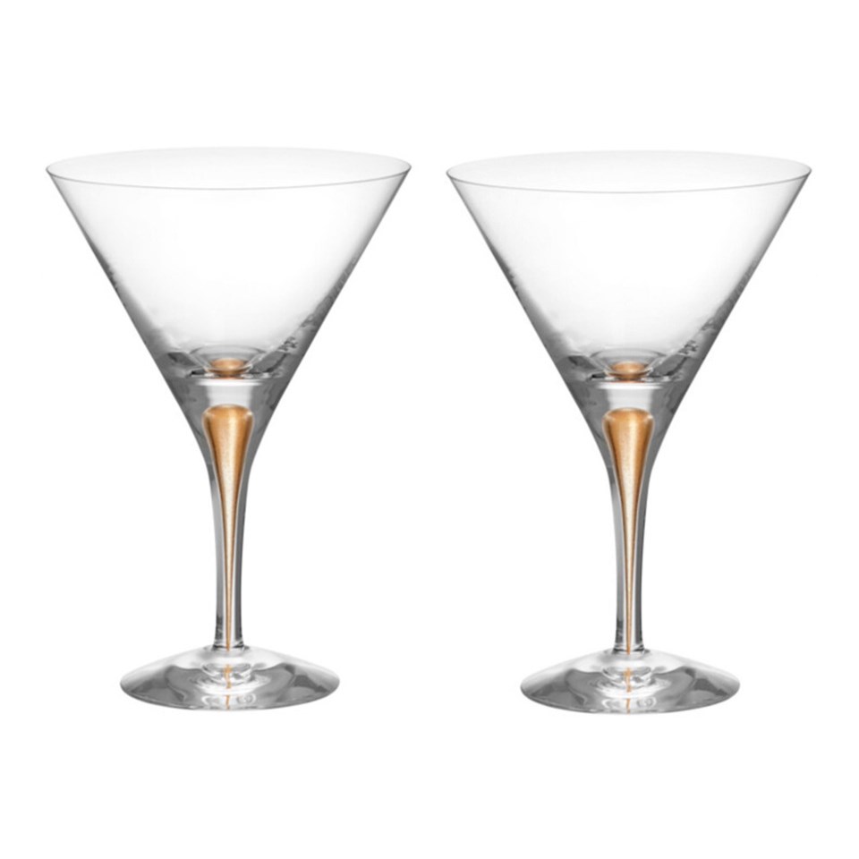 Intermezzo martiniglas 2p klar/guld 25 cl, klar/guld från Orrefors