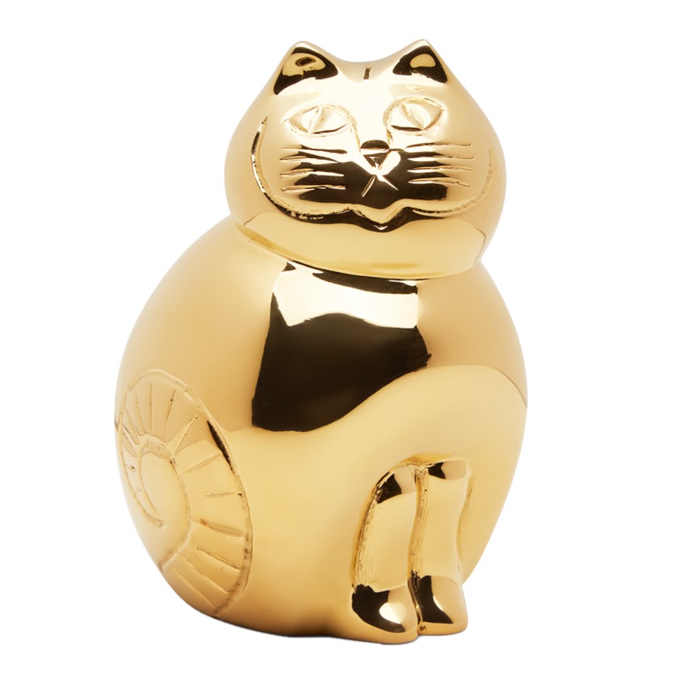 Lisa larson x skultuna katt mässing 8.7 cm, mässing från Skultuna