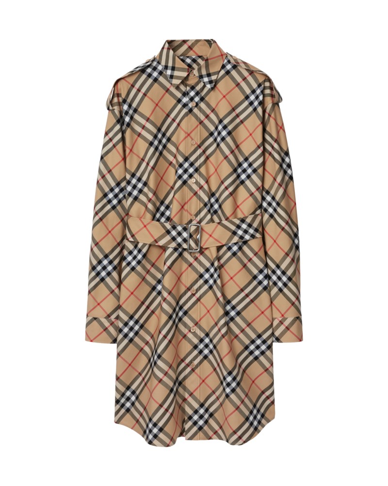 Klänning check cotton shirt