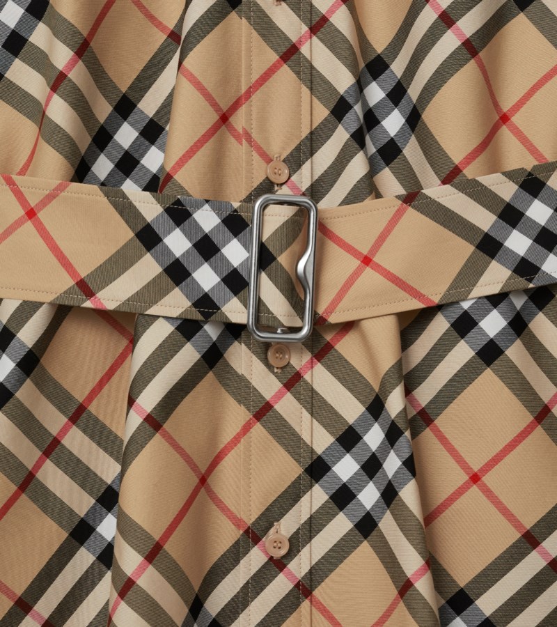 Burberry Klänning check cotton shirt dam – bild 3