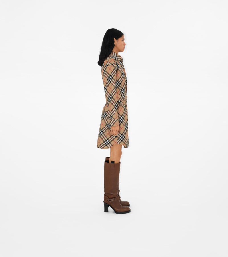 Burberry Klänning check cotton shirt dam – bild 5