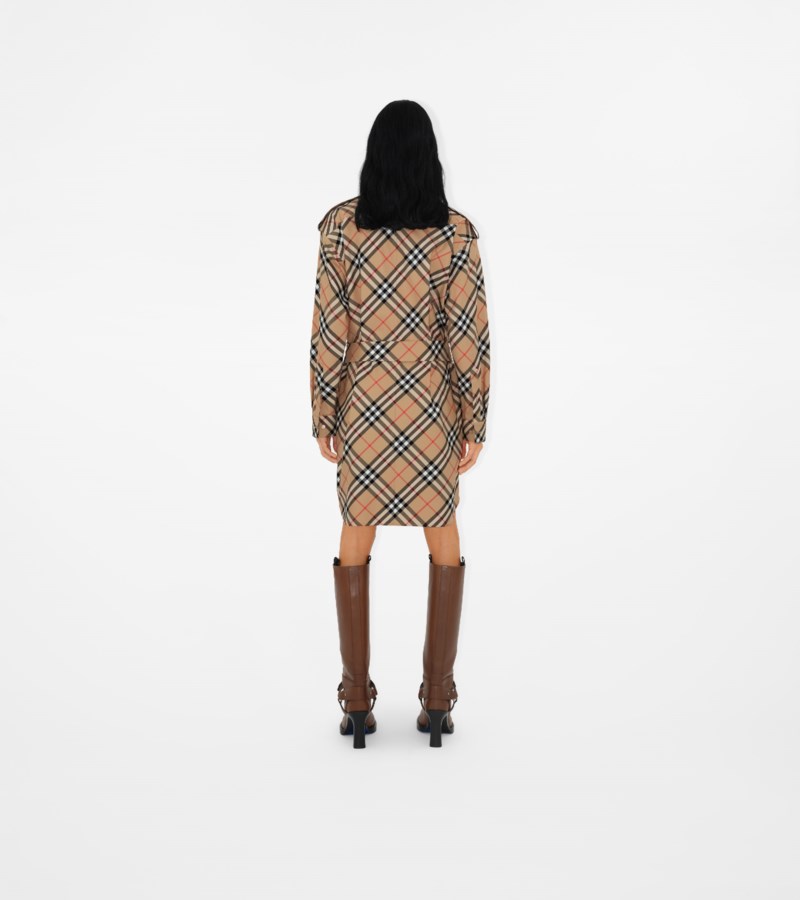 Burberry Klänning check cotton shirt dam – bild 6