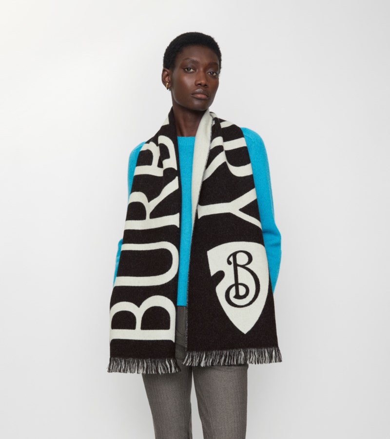 Burberry Halsduk logo wool dam – bild 2