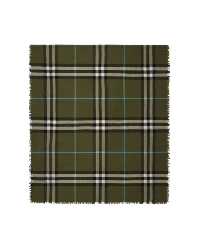 Scarf wide check wool