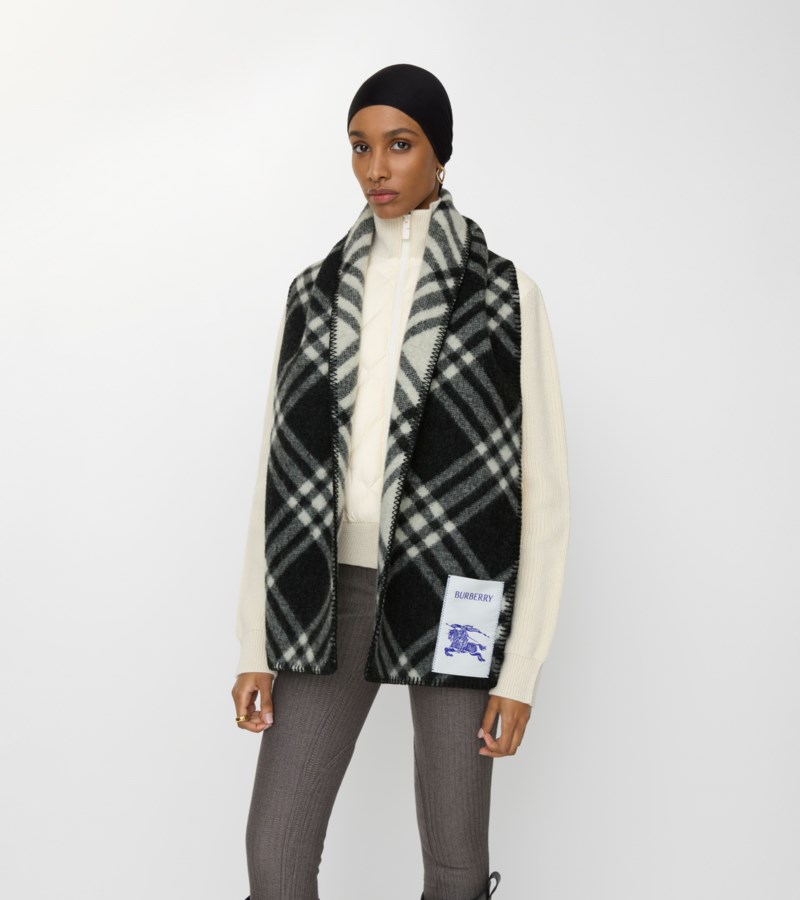 Burberry Scarf check wool halsdukar dam – bild 2