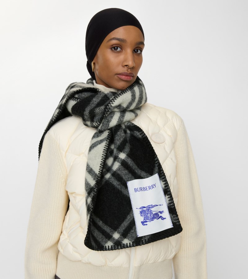 Burberry Scarf check wool halsdukar dam – bild 3