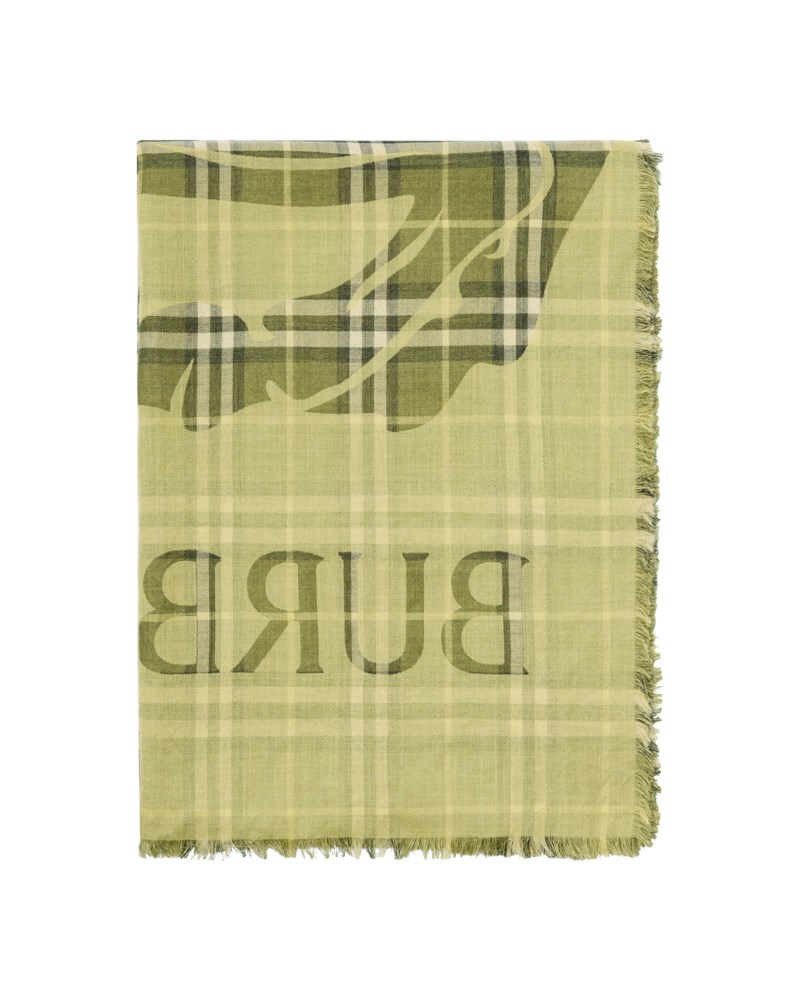 Scarf wide ekd check wool silk