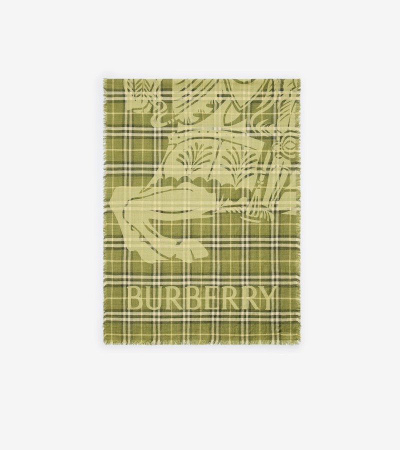 Burberry Scarf wide ekd check wool silk scarves dam – bild 3