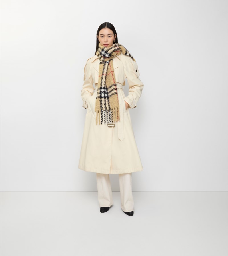 Burberry Scarf check alpaca wool blend bouclé halsdukar & sjalar dam – bild 2