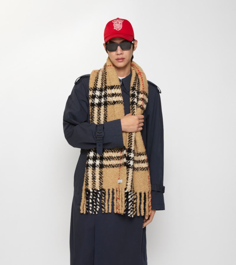 Burberry Scarf check alpaca wool blend bouclé halsdukar & sjalar dam – bild 5