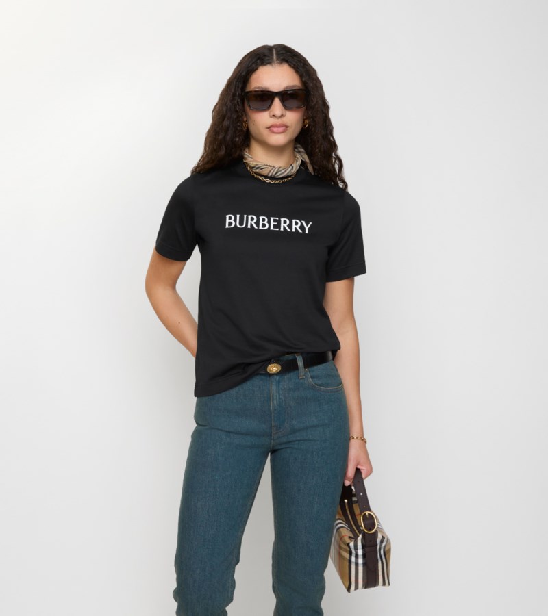 Burberry T-shirt logo cotton dam – bild 2