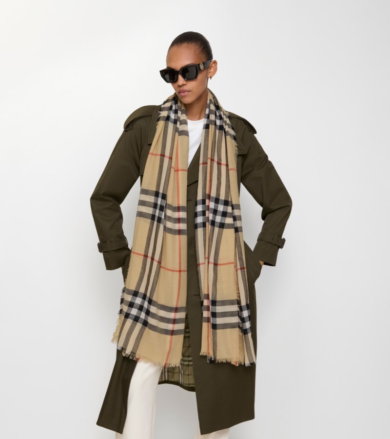 Burberry Scarf check wool halsdukar & sjalar dam – bild 2