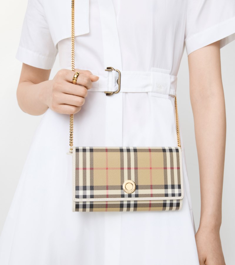 Burberry Väska check chain strap wallet dam – bild 2
