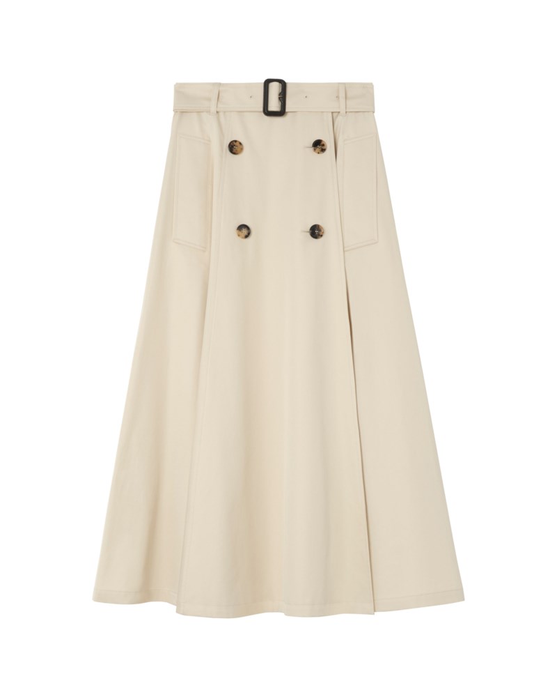 Kjol gabardine trench midi