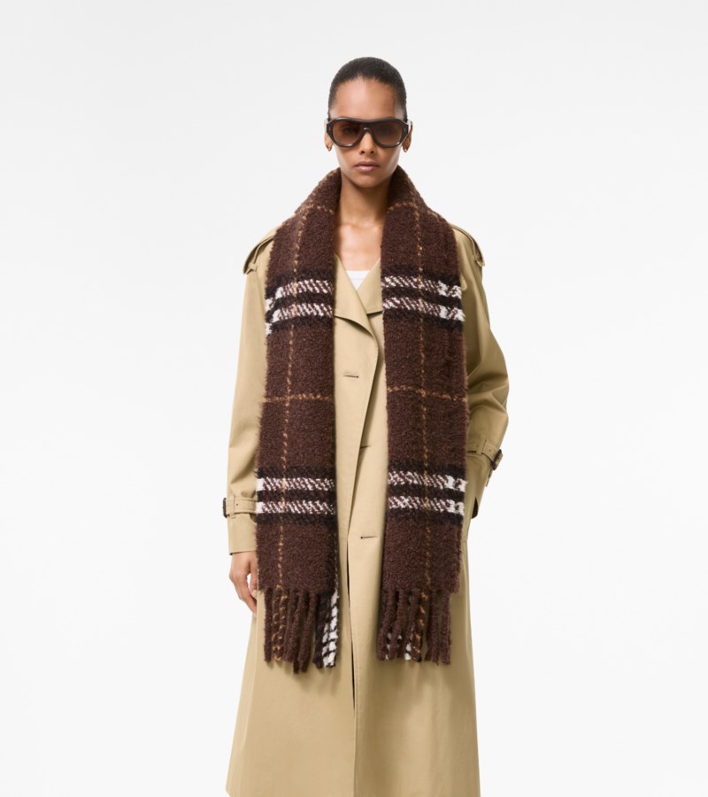 Burberry Scarf check alpaca wool blend bouclé halsdukar & sjalar dam – bild 2
