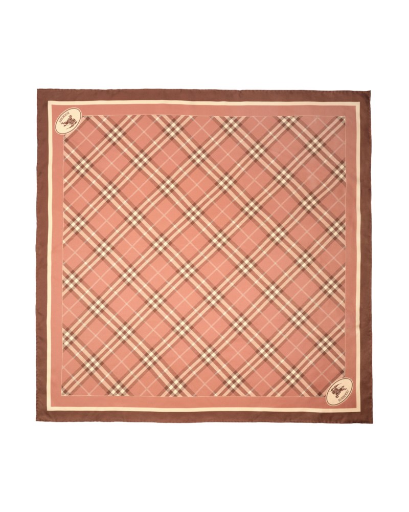 Scarf check knight stamp silk