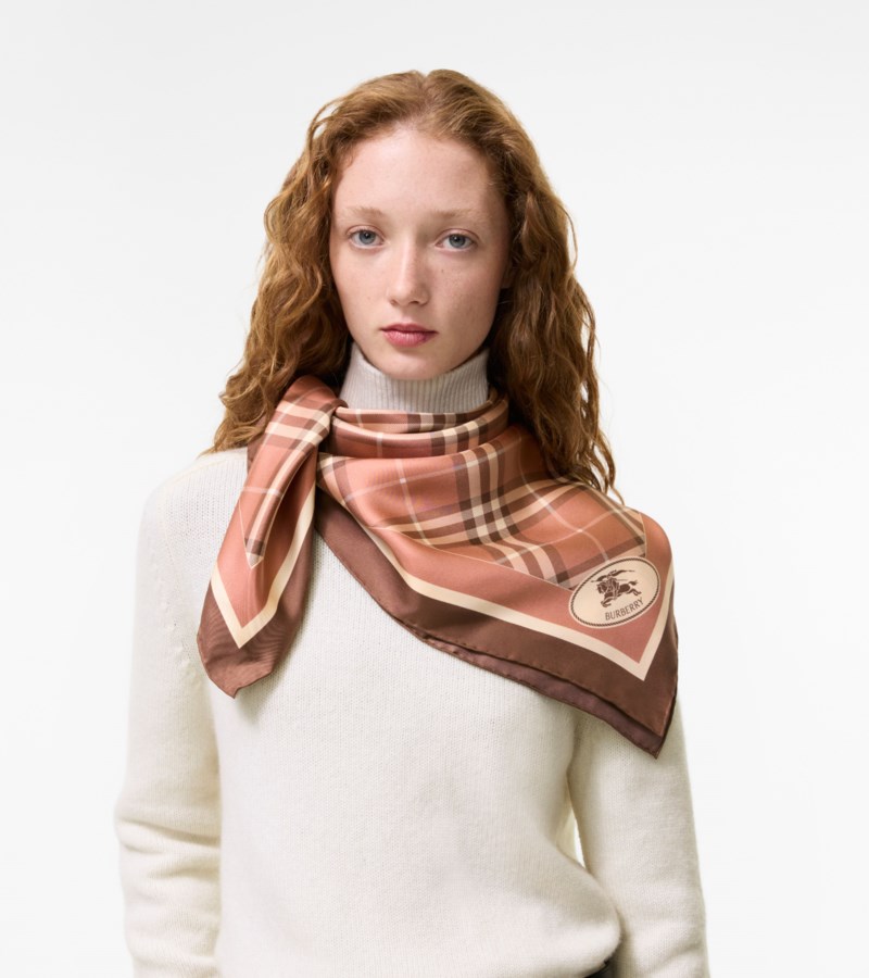 Burberry Scarf check knight stamp silk halsdukar & sjalar dam – bild 2