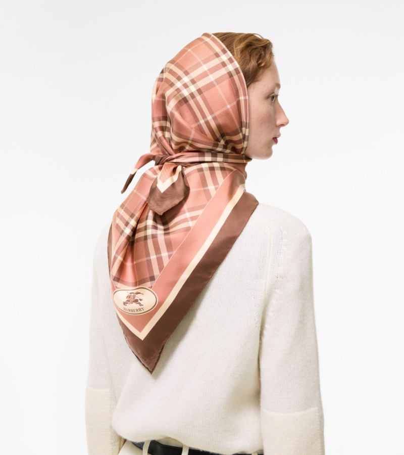 Burberry Scarf check knight stamp silk halsdukar & sjalar dam – bild 3
