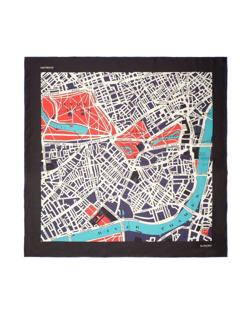 London map silk scarf