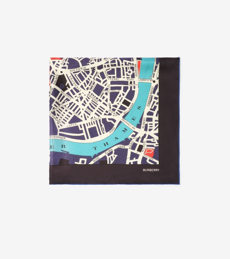 Burberry London map silk scarf halsdukar & sjalar dam – bild 3