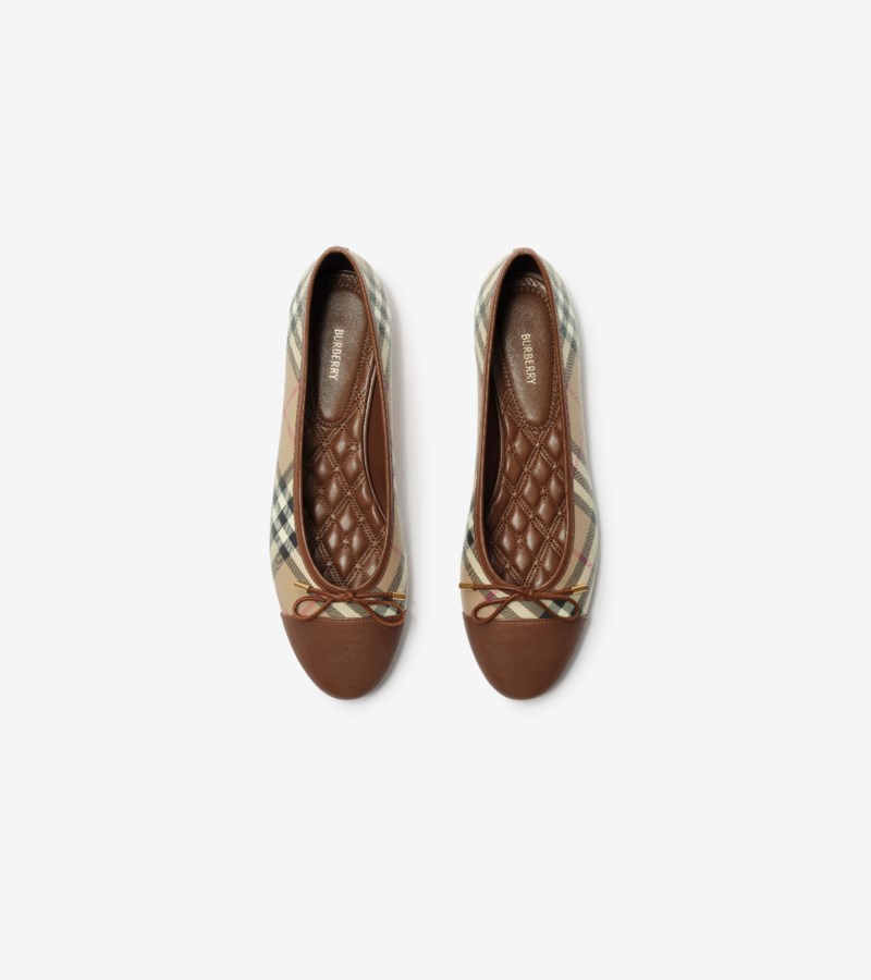 Burberry Ballerina check canvas highgate ballerinaskor dam – bild 2