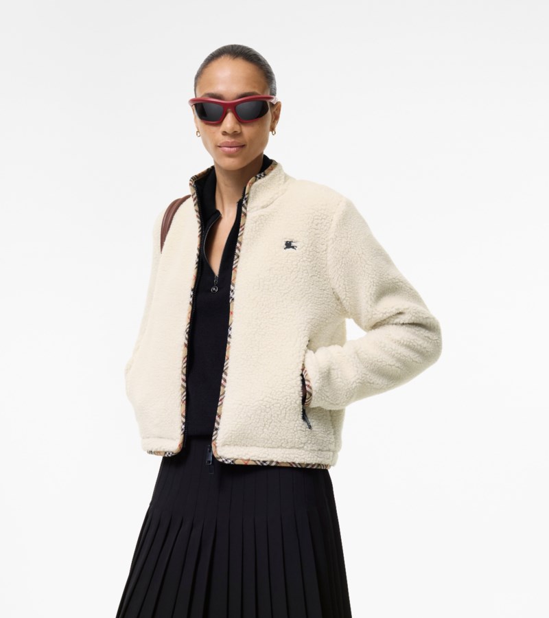 Burberry Cropped wool cashmere blend fleece jacket jackor dam – bild 2