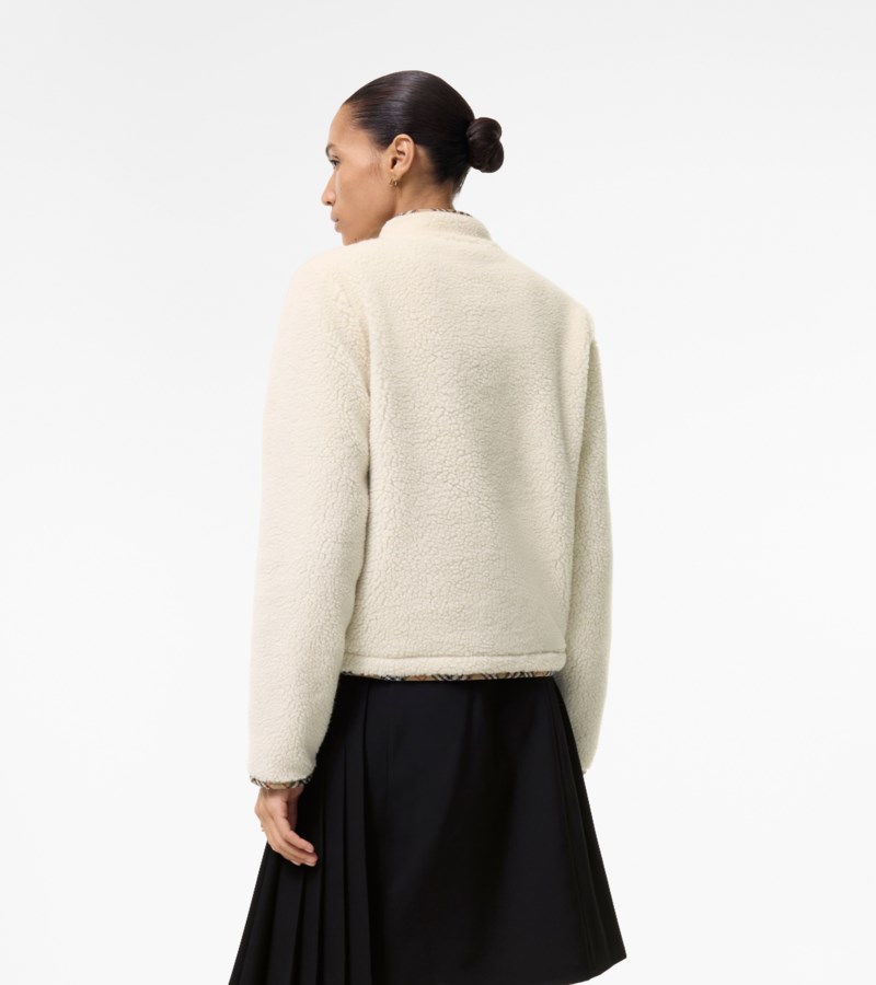 Burberry Cropped wool cashmere blend fleece jacket jackor dam – bild 3
