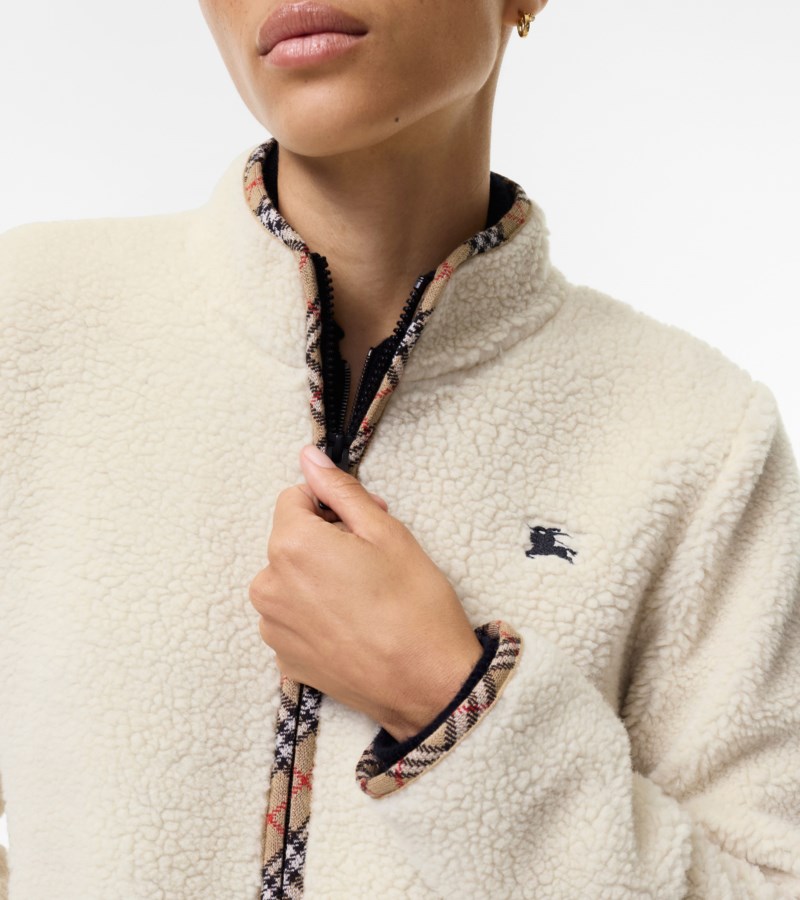 Burberry Cropped wool cashmere blend fleece jacket jackor dam – bild 4