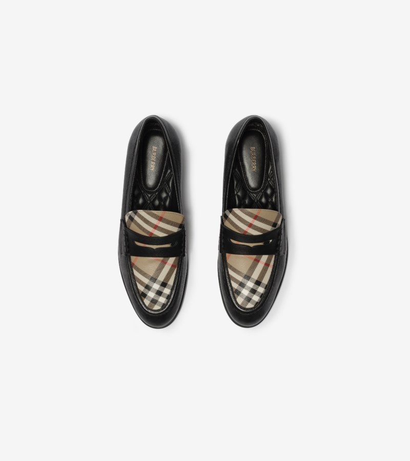 Burberry Loafers check and leather opal dam – bild 2