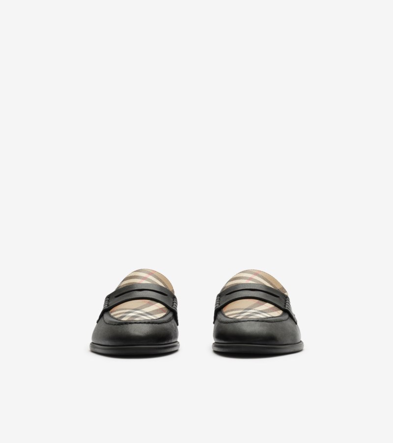 Burberry Loafers check and leather opal dam – bild 3